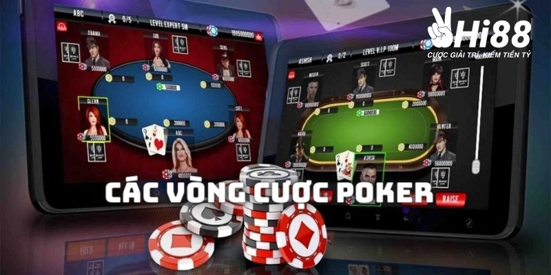 Game Poker Online - Luật Chơi Và Đặc Điểm Từng Vòng Cược Đặc điểm 4 vòng cược trong game Poker online